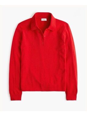 J. Crew Factory Bright Red V-Neck Polo Sweater
